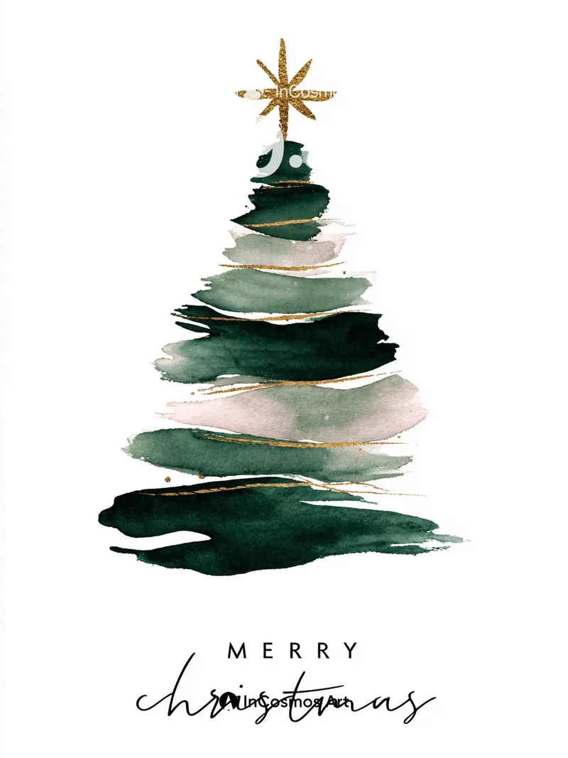 Serenity Pine Wallpaper with Golden Star