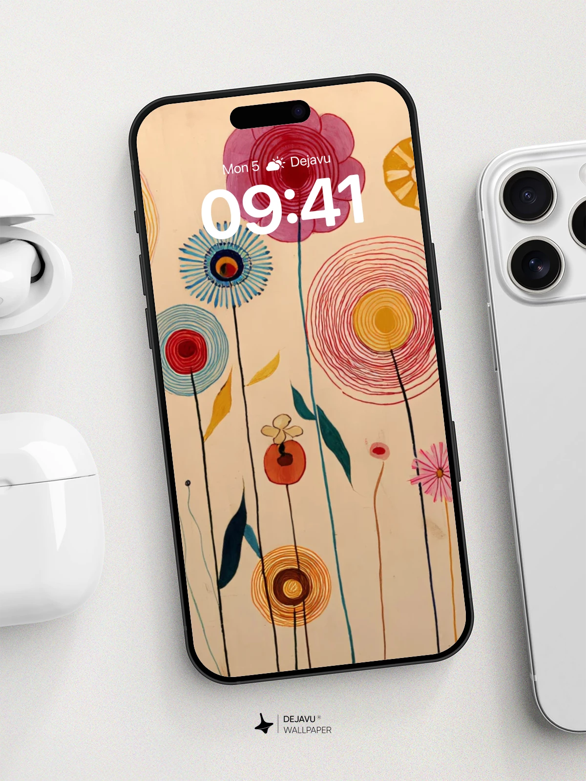 Whimsical Floral Art Wallpaper 8K for iPhone and Android
