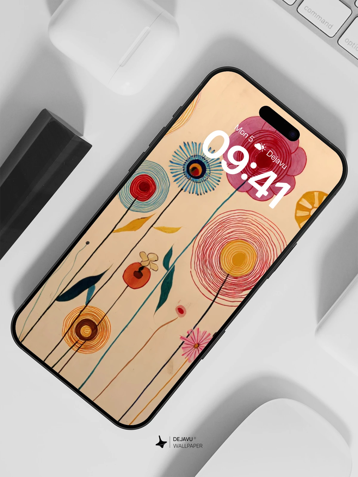 Whimsical Floral Art Wallpaper 8K for iPhone and Android