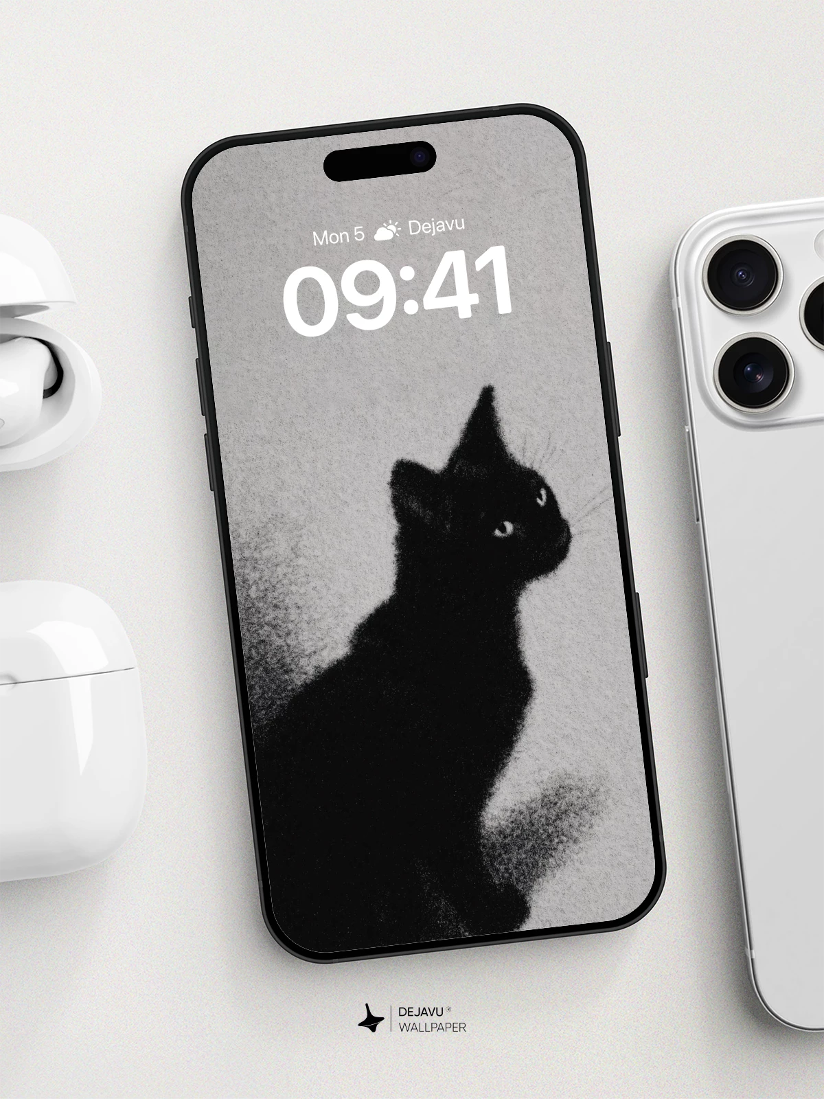 Mysterious Black Cat Wallpaper 8K for iPhone and Android