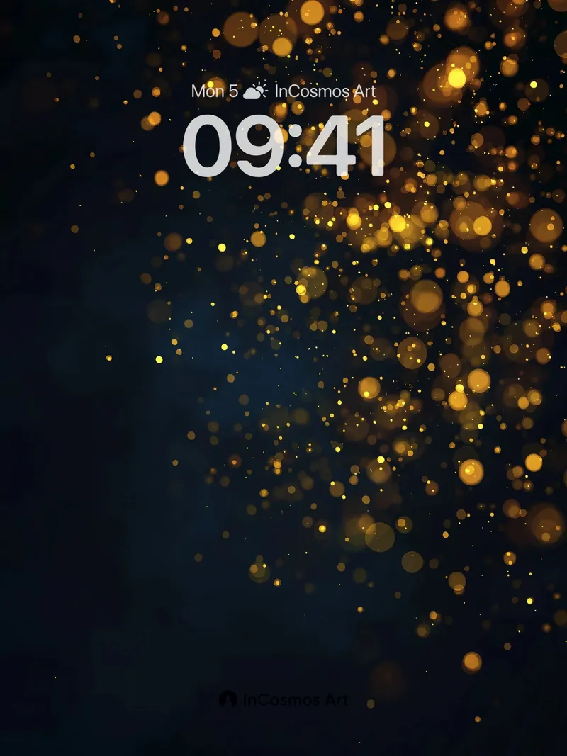 Golden Hush Wallpaper with Floating Light Dust