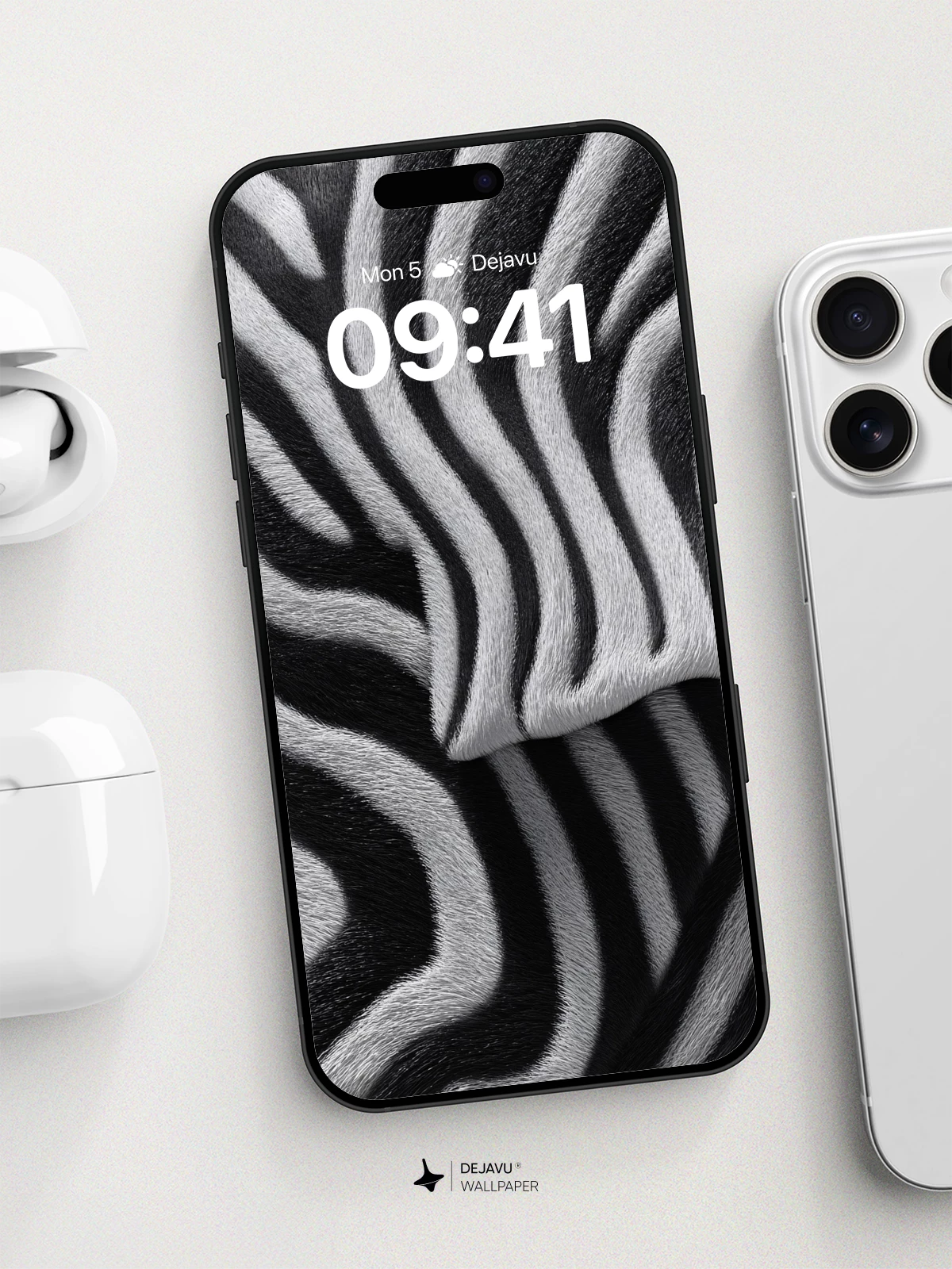 Zebra Stripe Pattern Wallpaper 8K for iPhone and Android