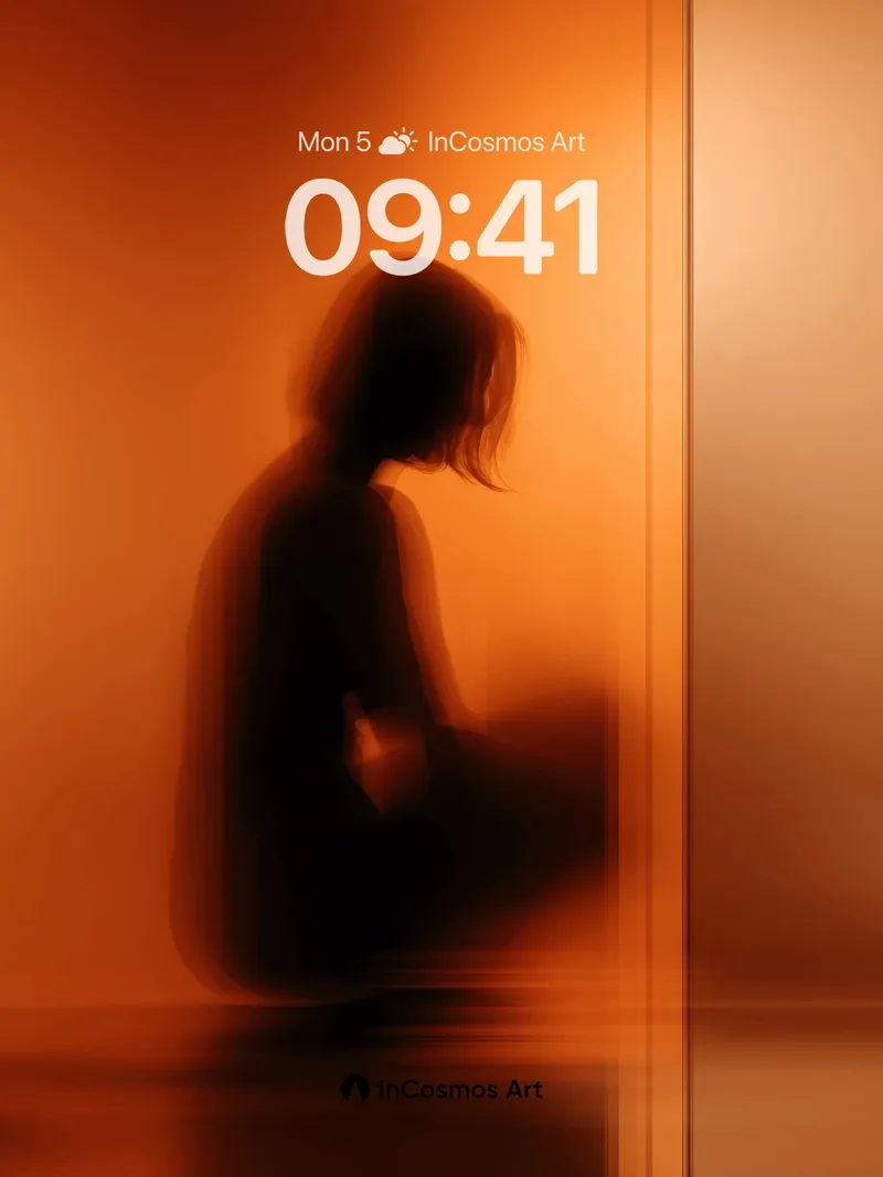 Silhouetted Solitude Wallpaper with Amber Haze