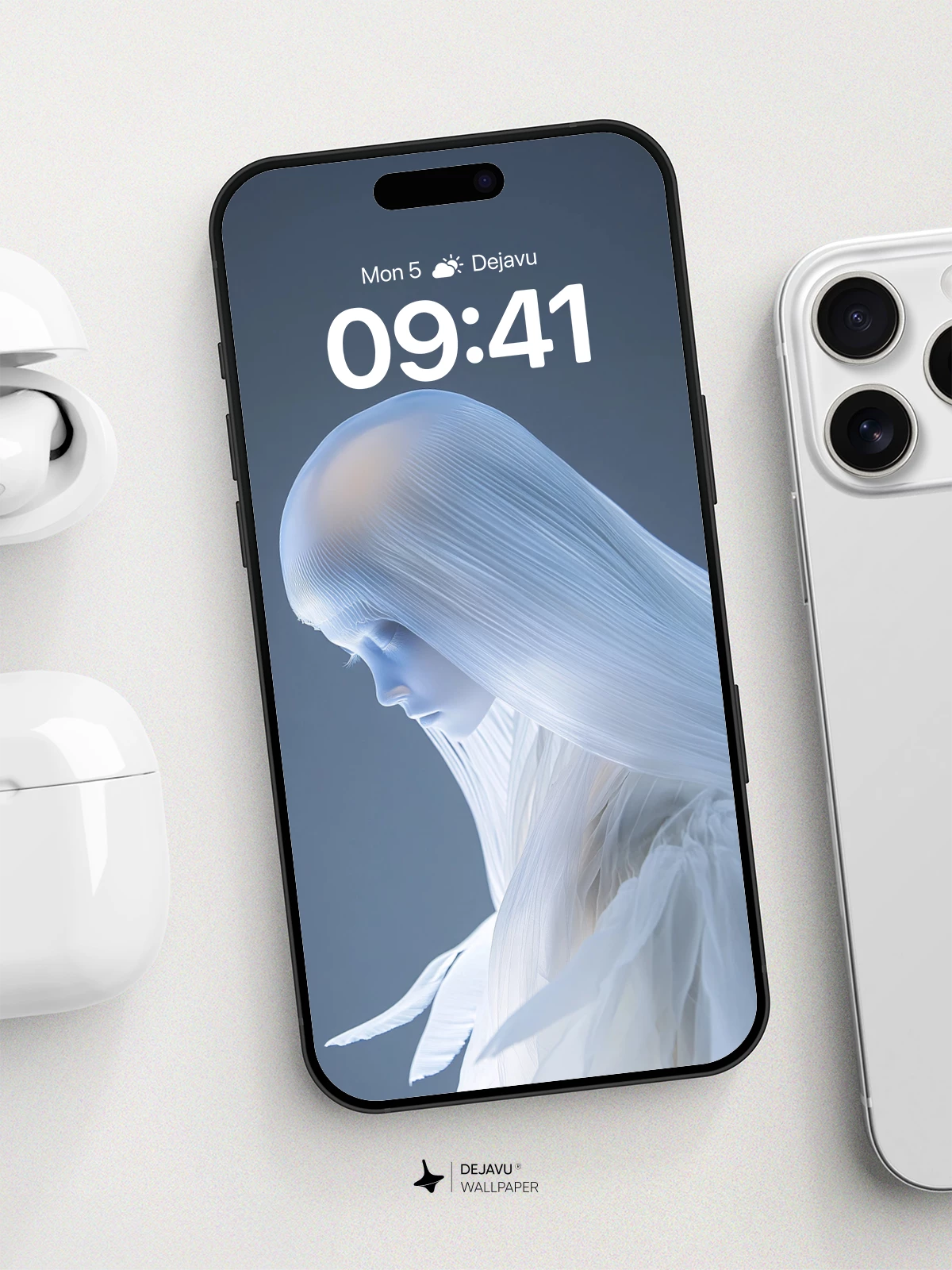 Ethereal White Goddess Wallpaper 8K for iPhone and Android