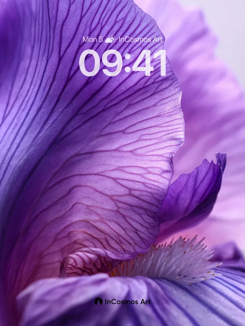 Velvet Iris Wallpaper with Veined Depths