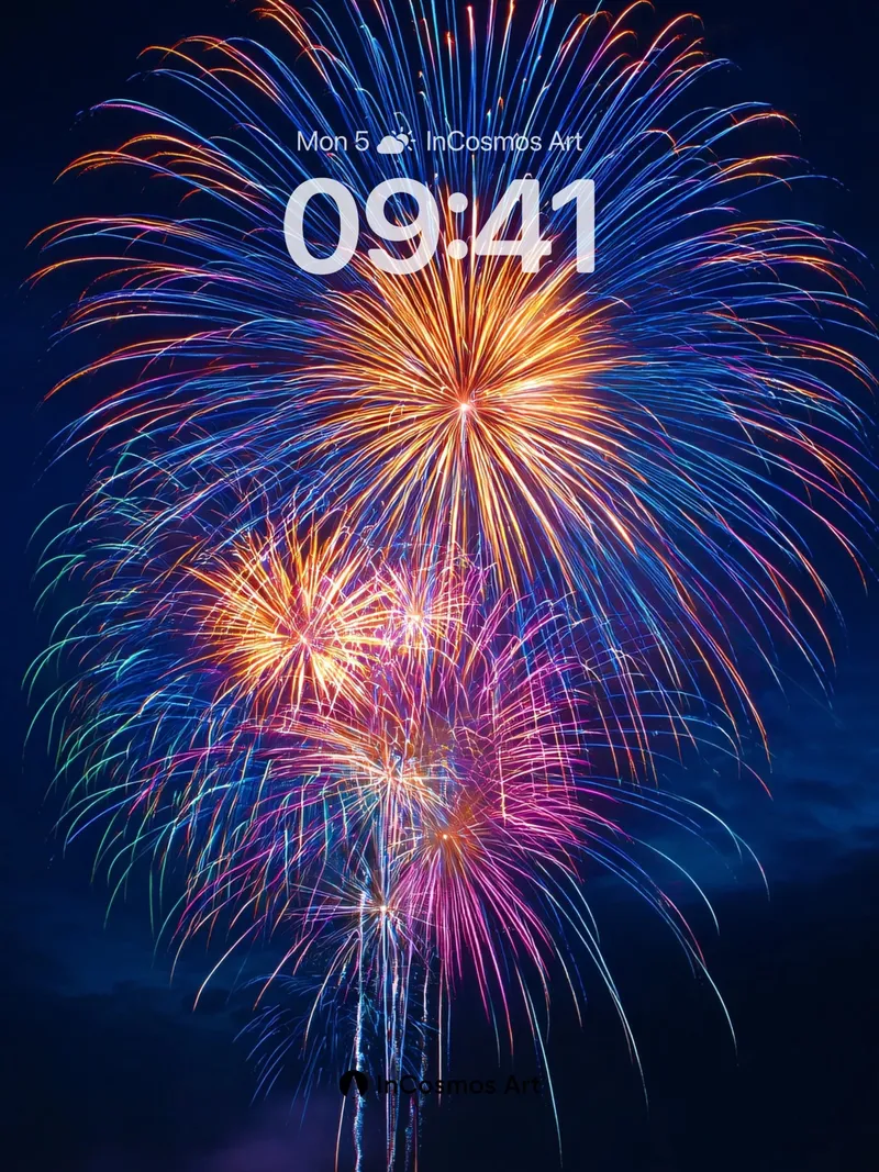 Electric Bloom Wallpaper with Cosmic Trails