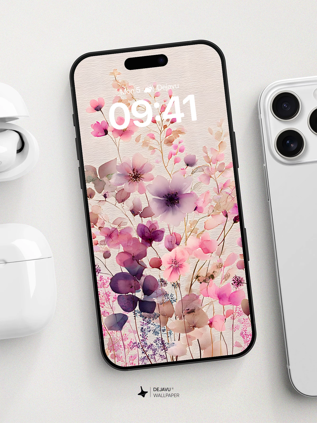 Watercolor Bloom Garden Wallpaper 8K for iPhone and Android