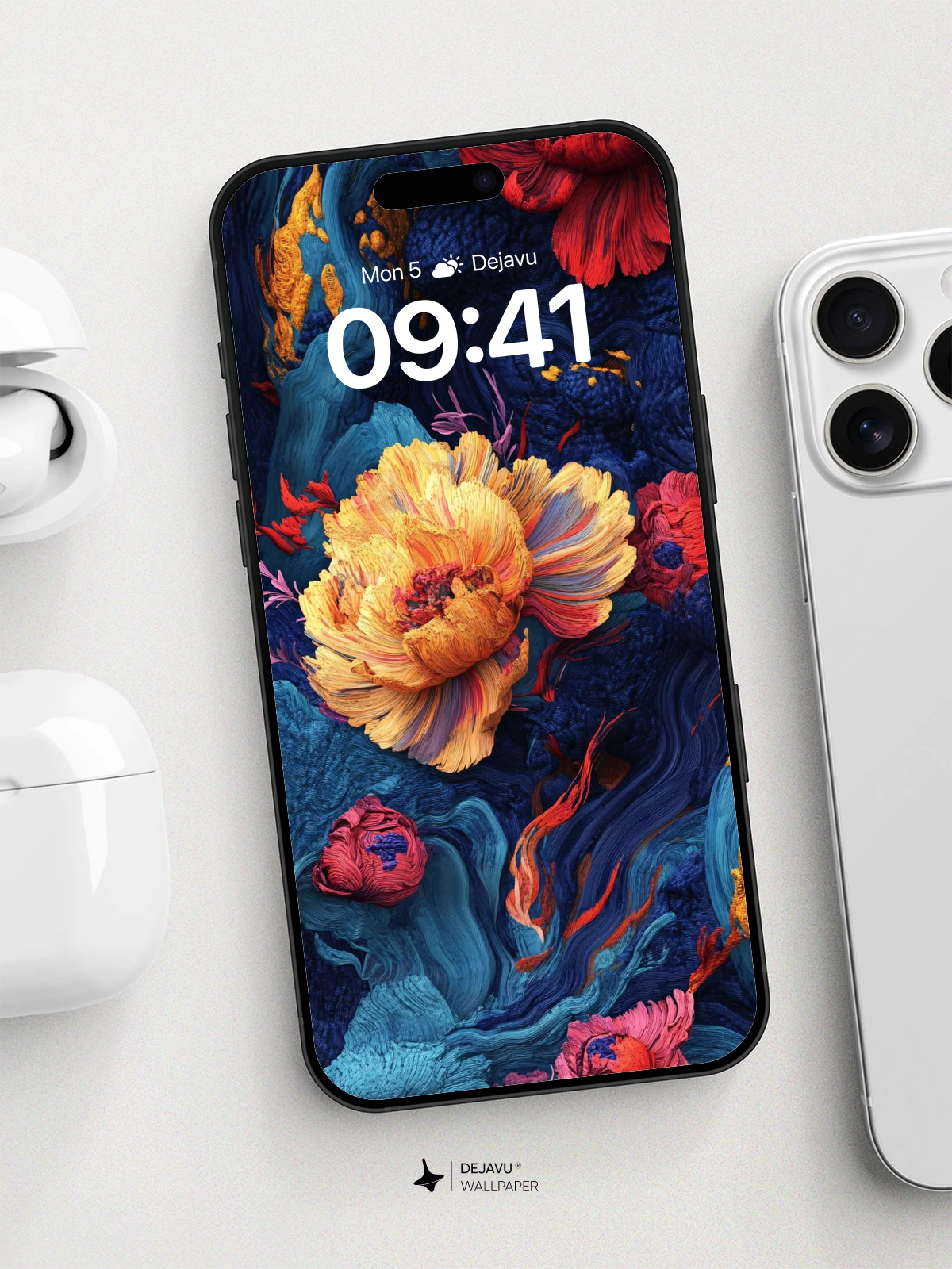 Surreal Floral Abyss Wallpaper 8K for iPhone and Android