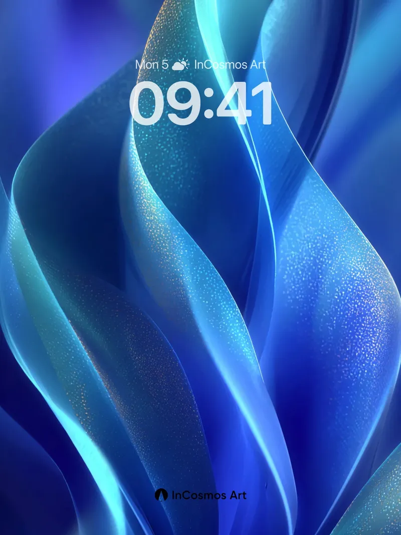 Luminous Wave Wallpaper with Cosmic Sheen