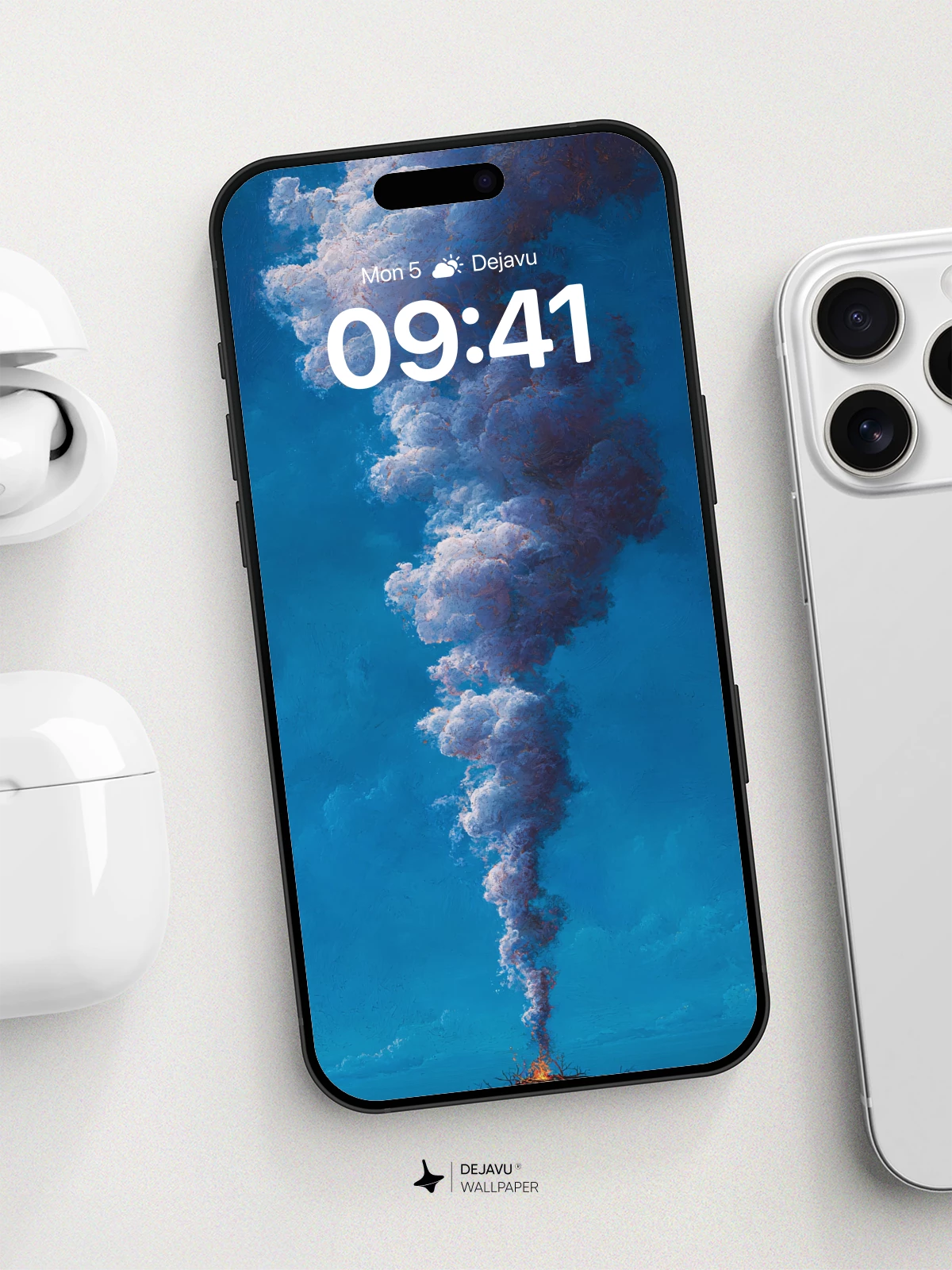 Volcanic Plume Sky Drama Wallpaper 8K for iPhone and Android