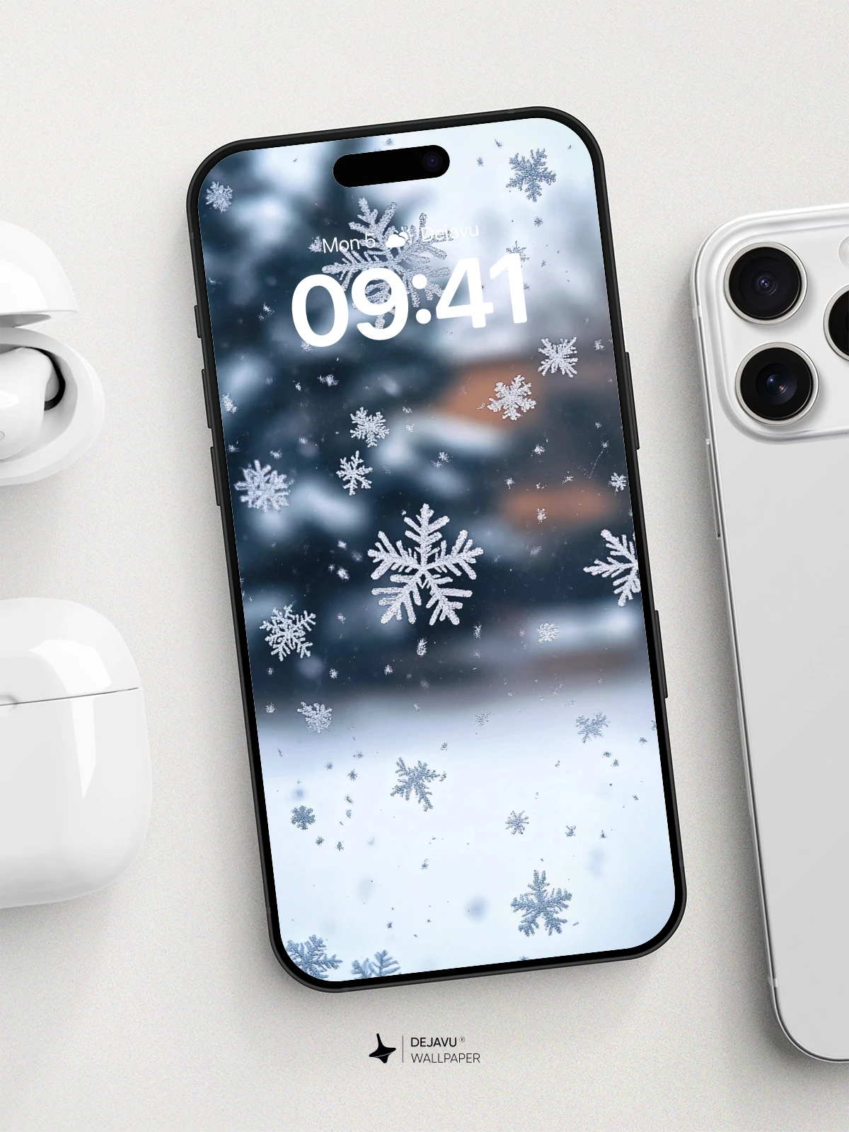 Winter Snowflake Wonderland Wallpaper 8K for iPhone and Android