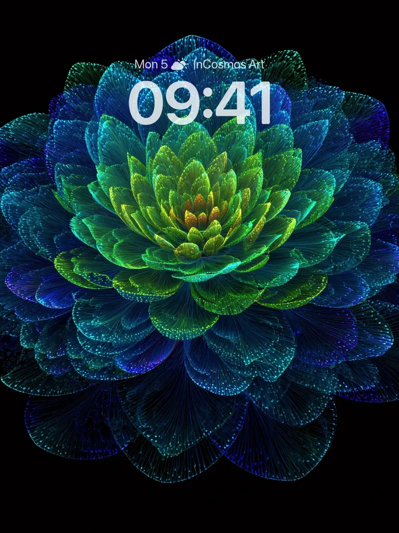 Neon Bloom Wallpaper with Living Petals