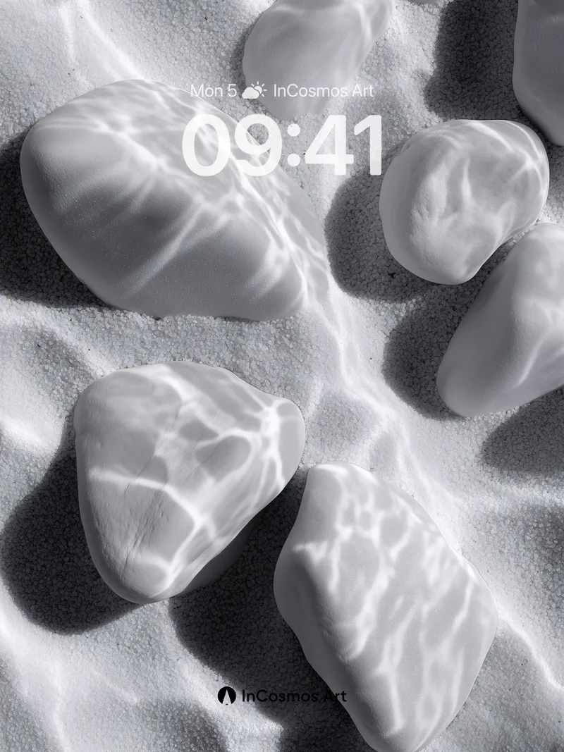 Serenity Stone Wallpaper with Sunlit Ripples