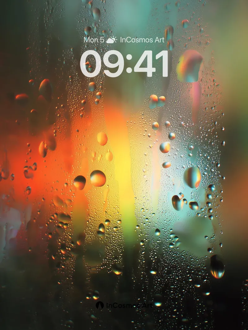 Rain-Kissed Prism Wallpaper with Liquid Light