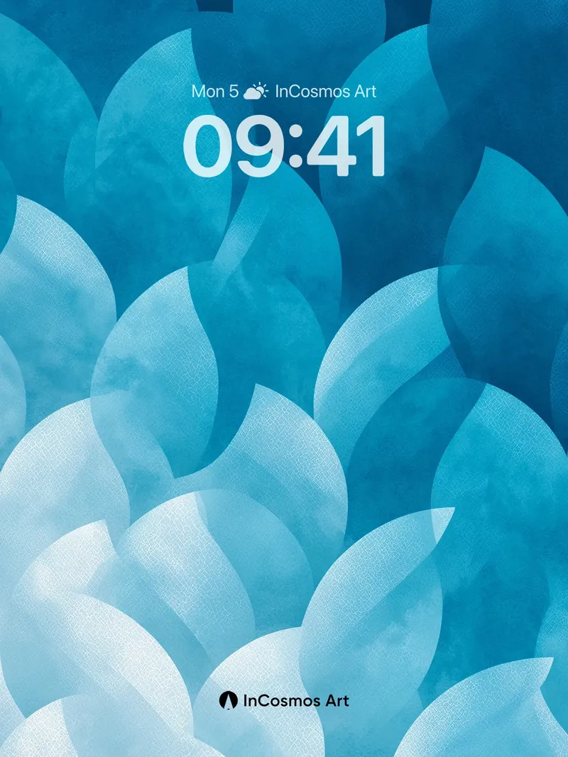 Serenity Scale Wallpaper with Ethereal Blue Depths