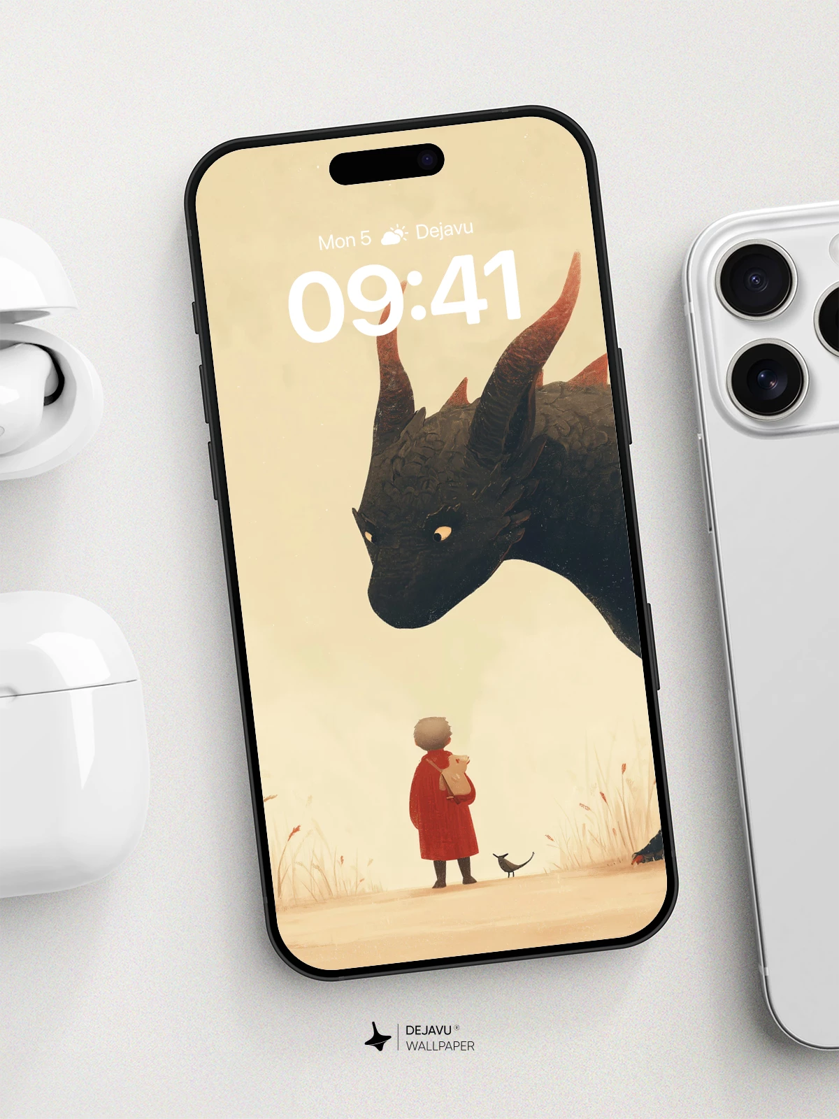 Whimsical Dragon And Child Wallpaper 8K For iPhone And Android