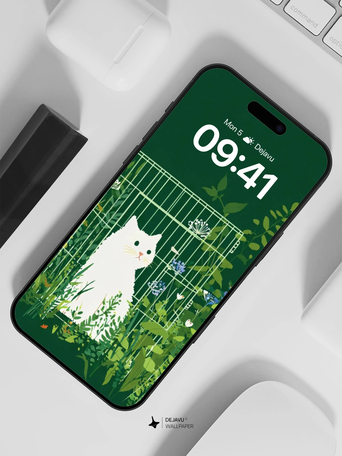 Whimsical Garden Cage Wallpaper 8K for iPhone and Android
