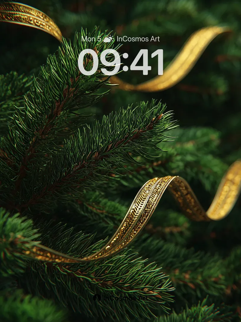 Golden Whisper Wallpaper with Pine Embrace