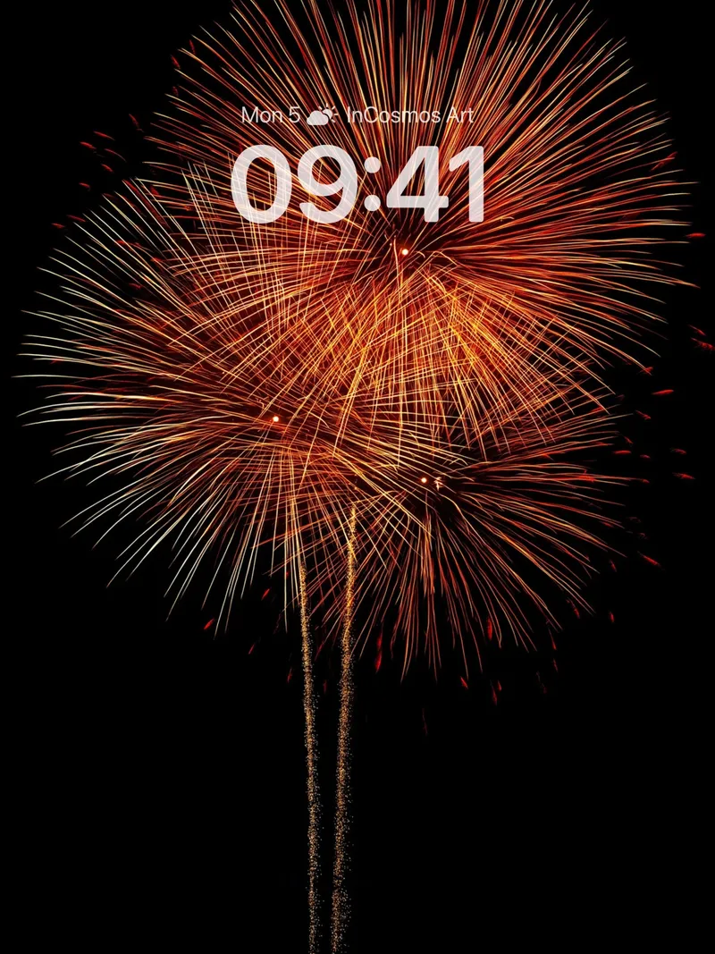 Crimson Burst Wallpaper with Starlight Trails