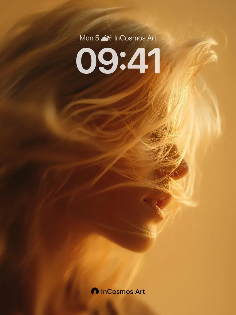 Golden Hush Wallpaper with Whispering Hair