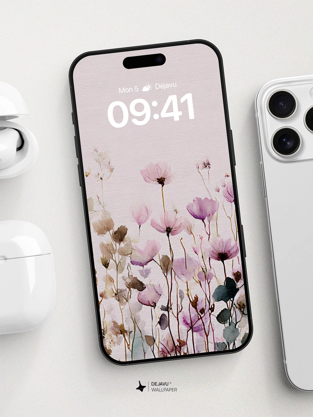 Watercolor Wildflower Meadow Wallpaper 8K for iPhone and Android