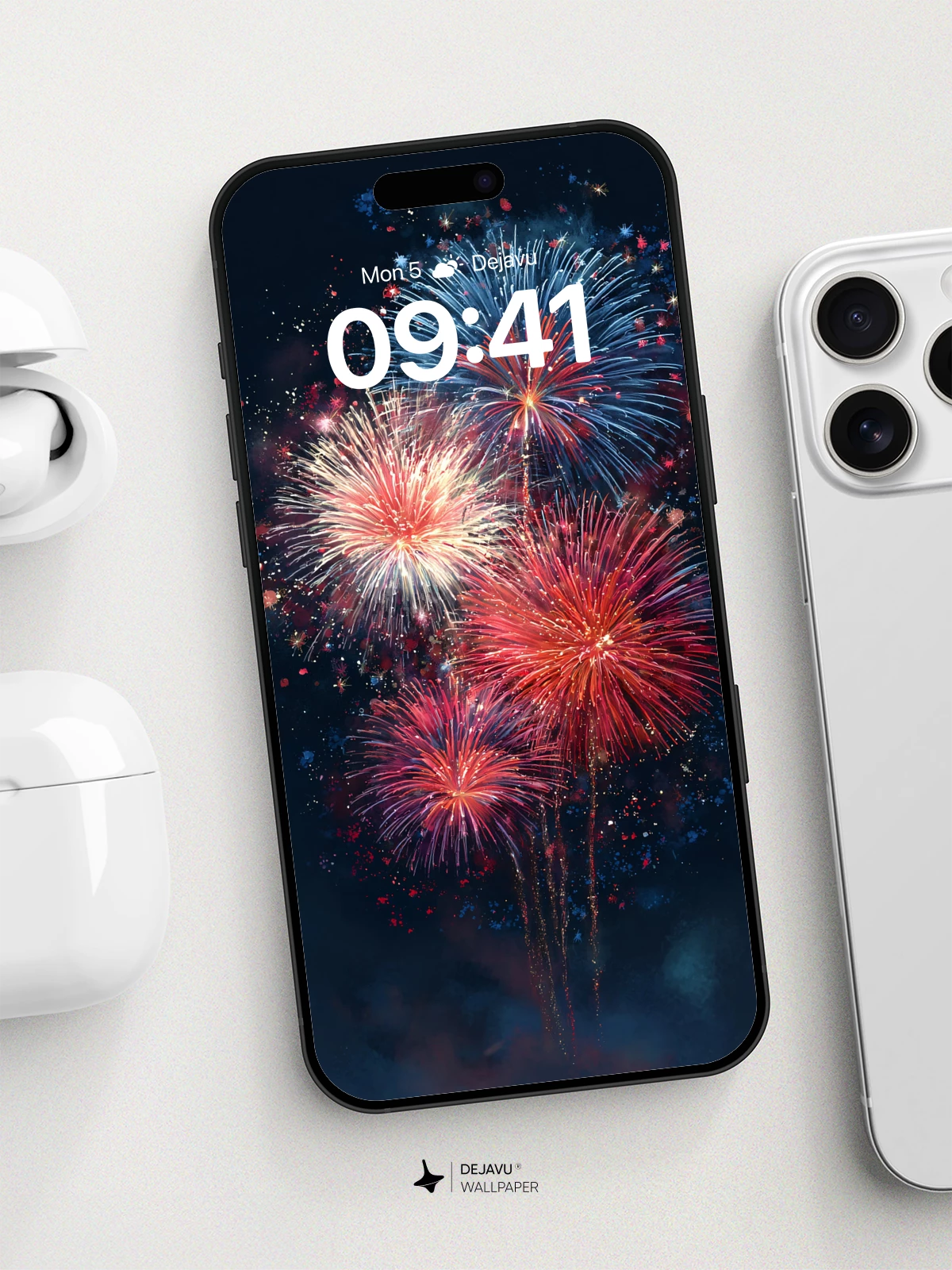 Vibrant Fireworks Explosion Wallpaper 8K for iPhone and Android