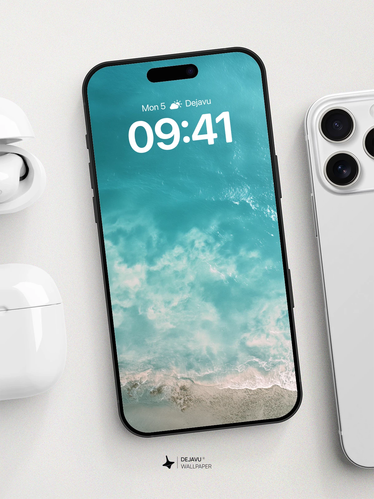 Turquoise Ocean Waves Wallpaper 8K for iPhone and Android