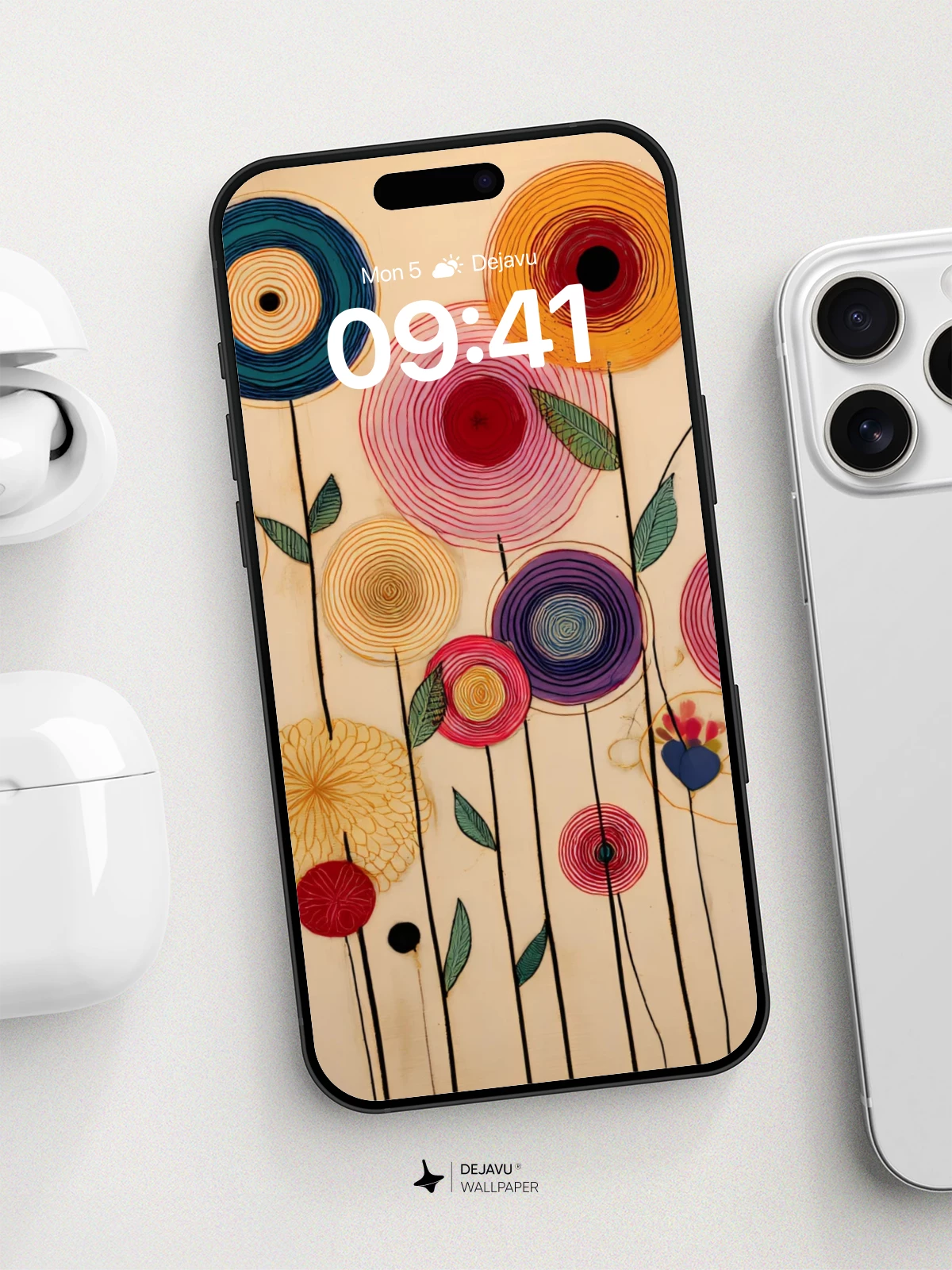 Whimsical Floral Art Wallpaper 8K for iPhone and Android