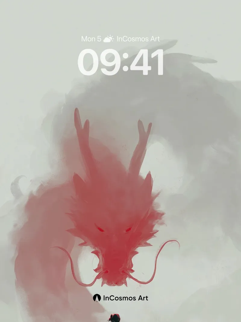 Serenity Dragon Wallpaper with Crimson Mist