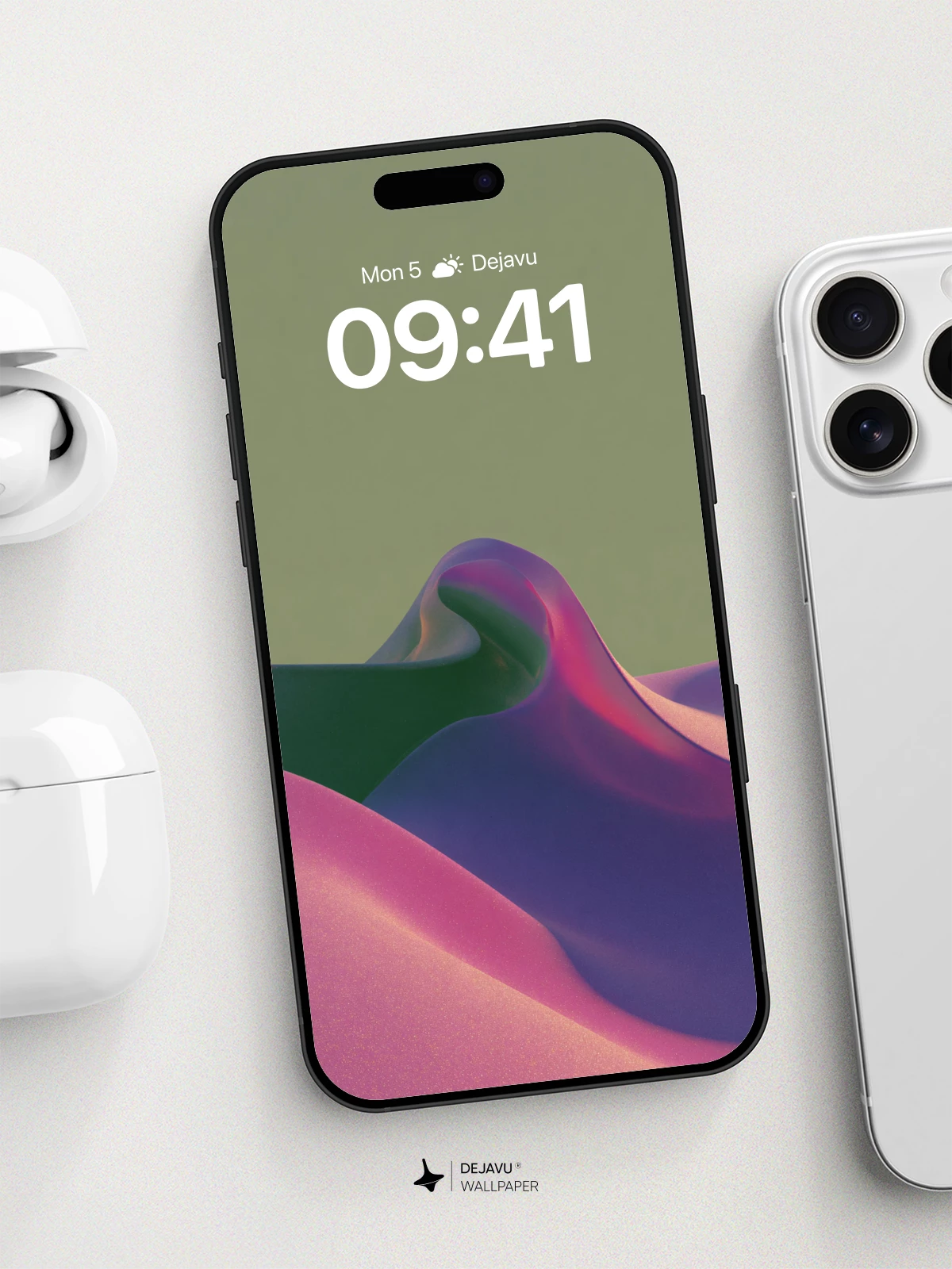 Surreal Gradient Waves Wallpaper 8K for iPhone and Android