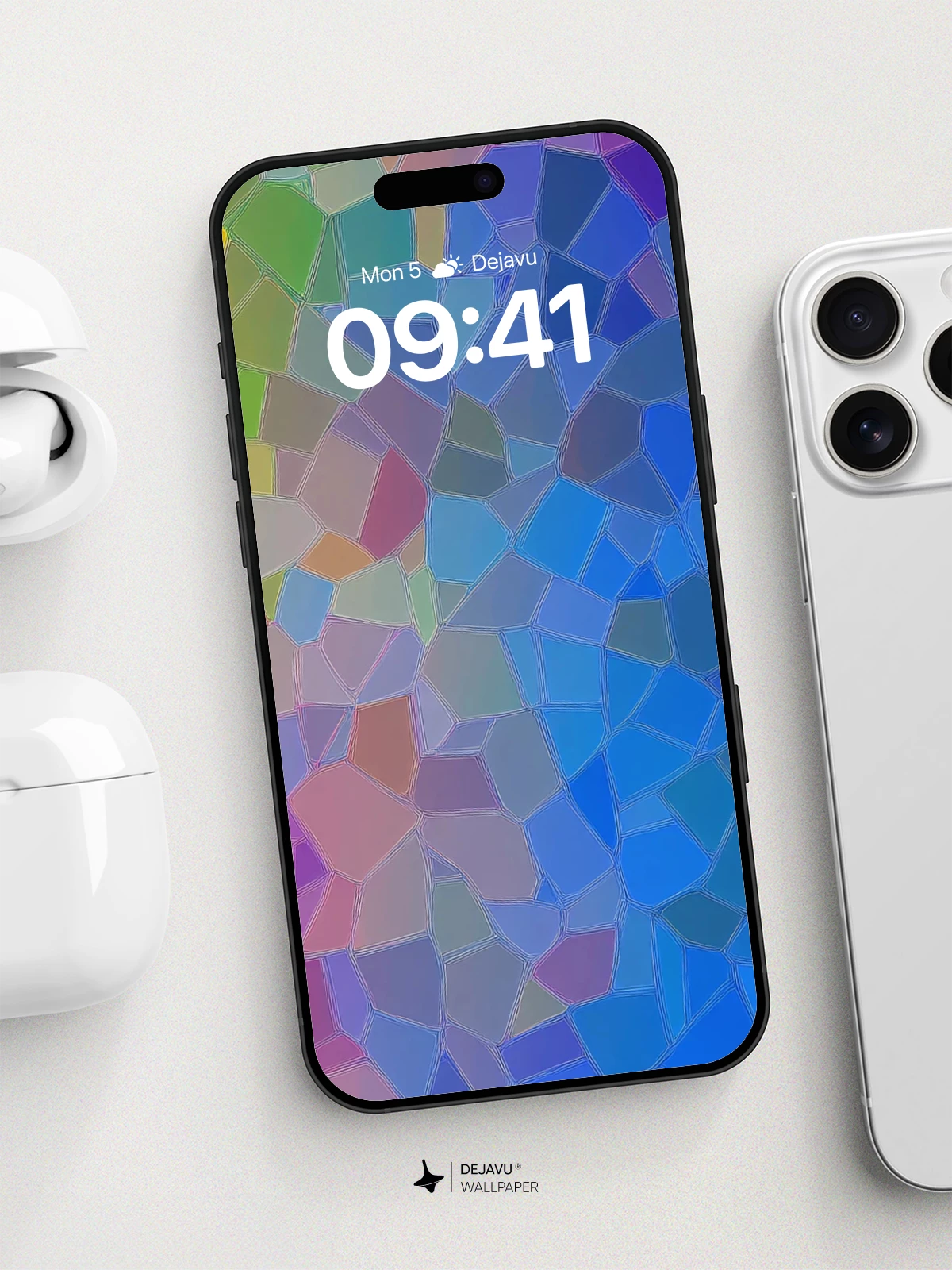 Vibrant Mosaic Gradient Wallpaper 8K for iPhone and Android