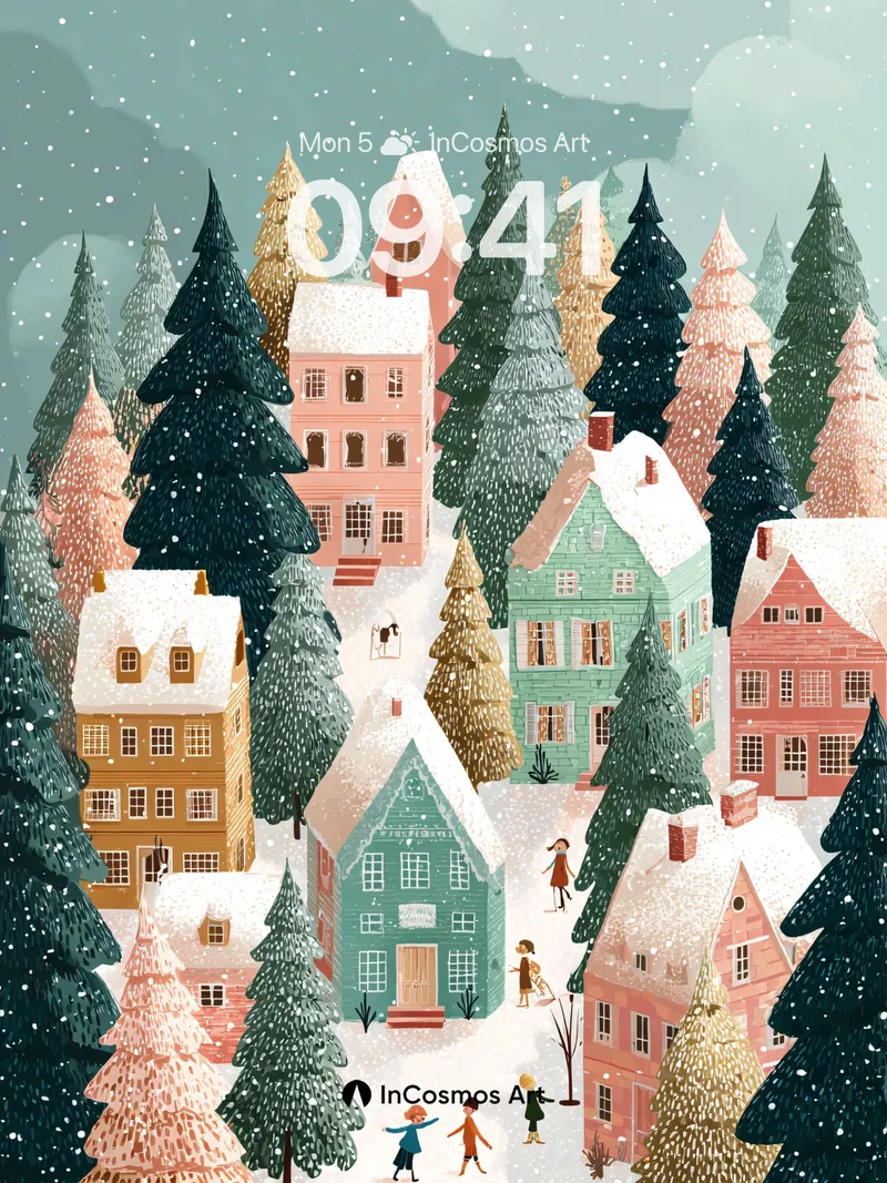 Whispering Snowfall Wallpaper with Forest Hush