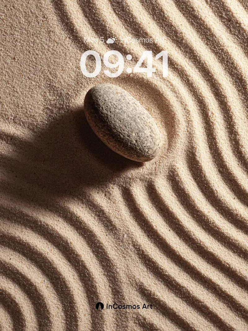 Serenity Stone Wallpaper with Zen Ripples
