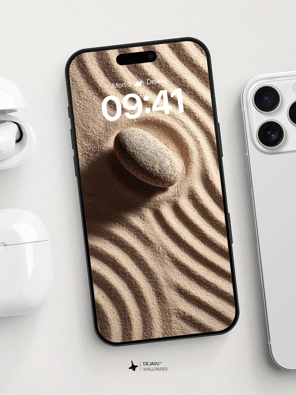 Zen Sand Ripple Wallpaper 8K for iPhone and Android