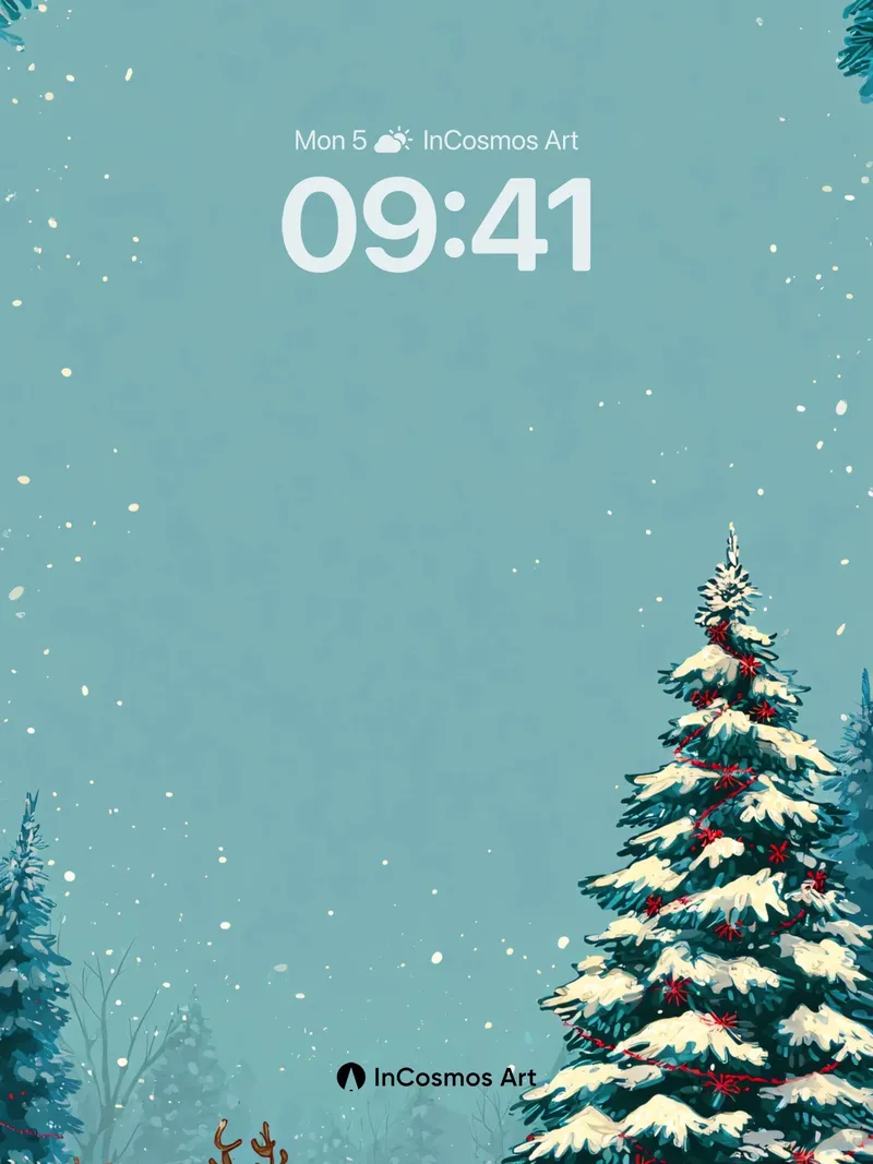 Snowfall Serenity Wallpaper with Reindeer Whispers
