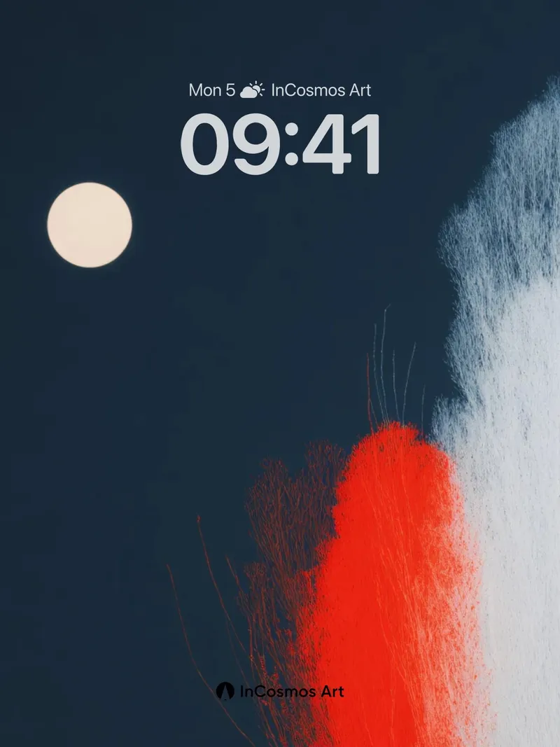 Lunar Veil Wallpaper with Crimson Pulse