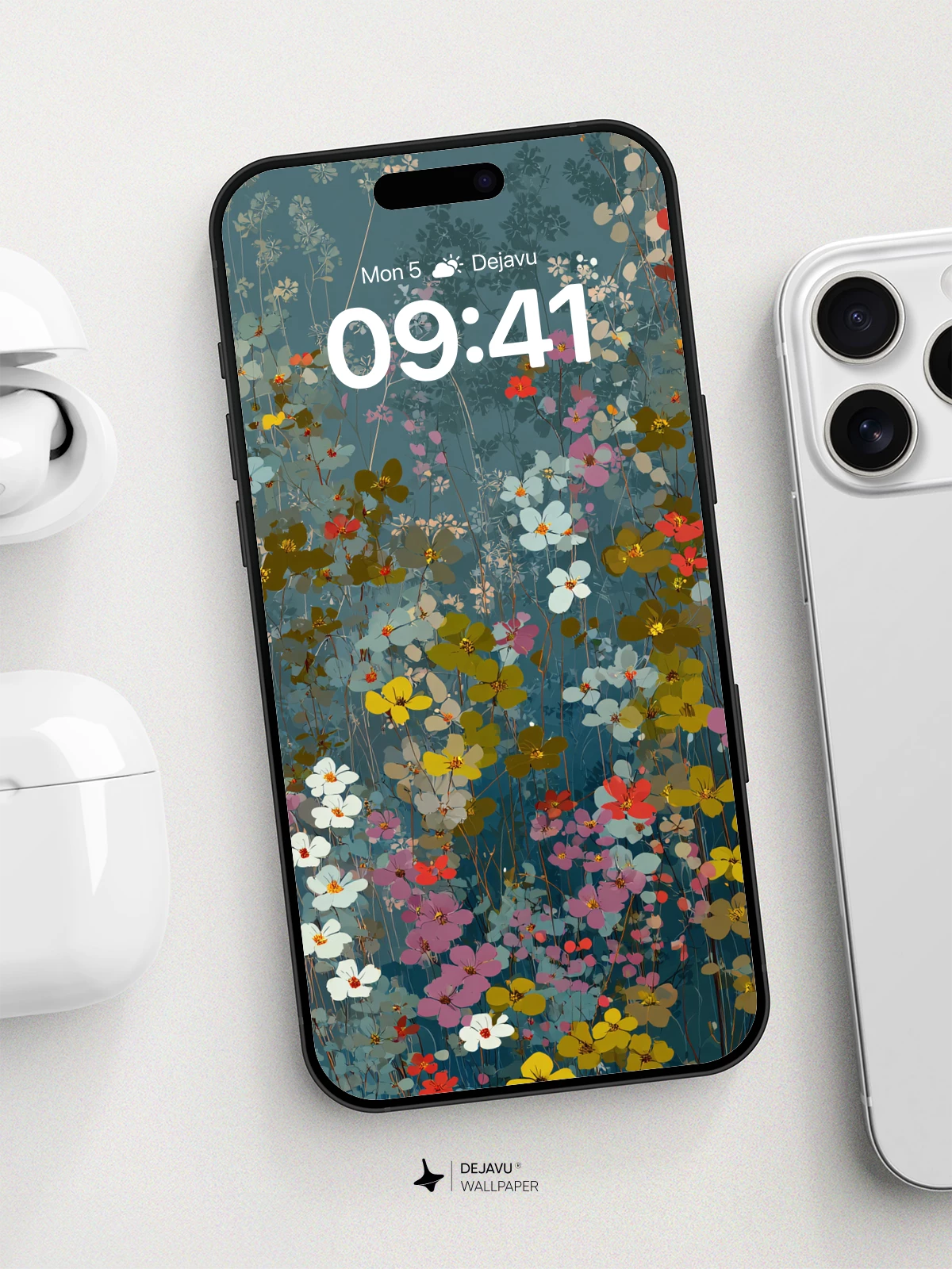 Whimsical Floral Garden Wallpaper 8K for iPhone and Android