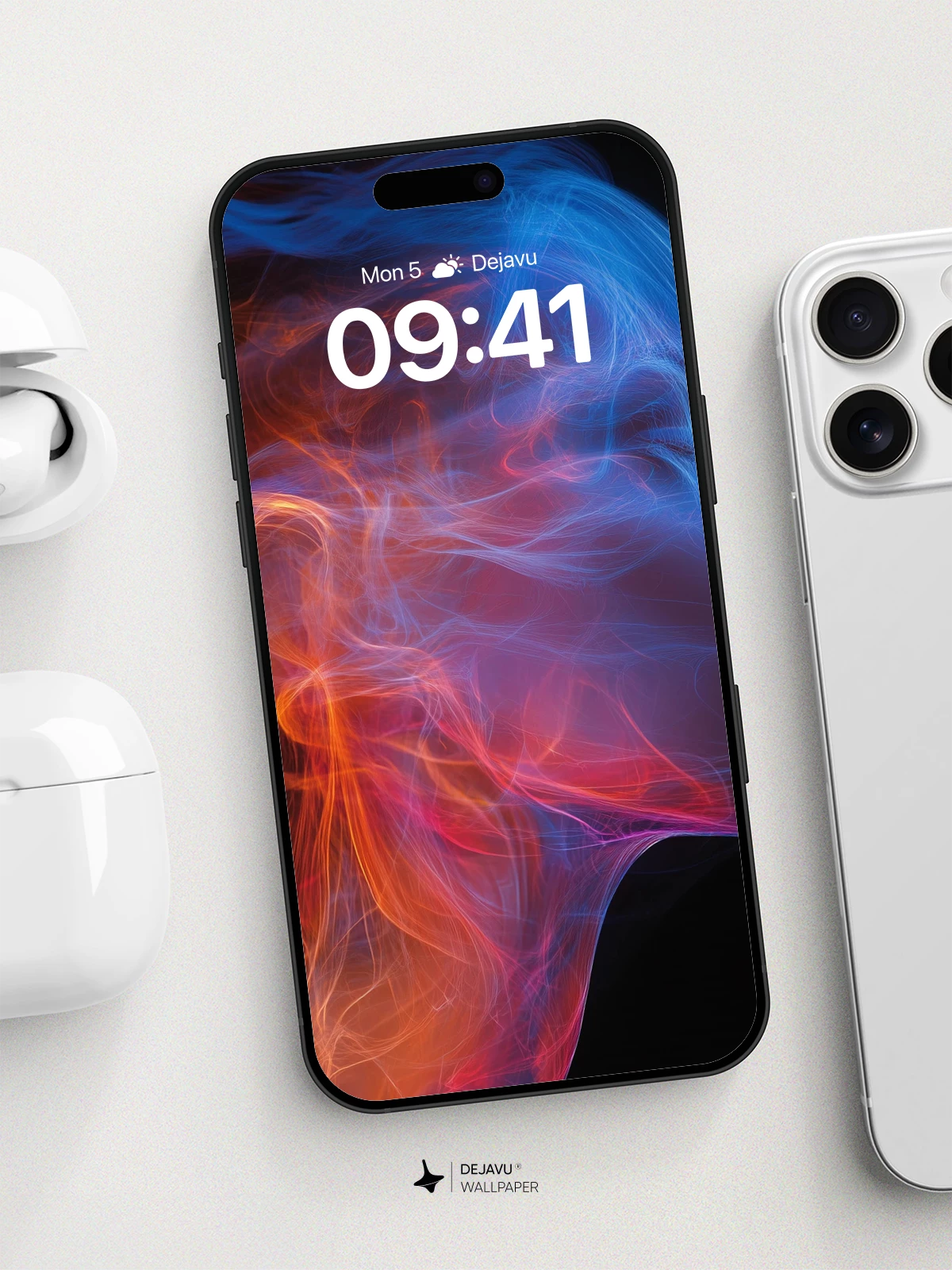 Neon Smoke Portrait Wallpaper 8K for iPhone and Android