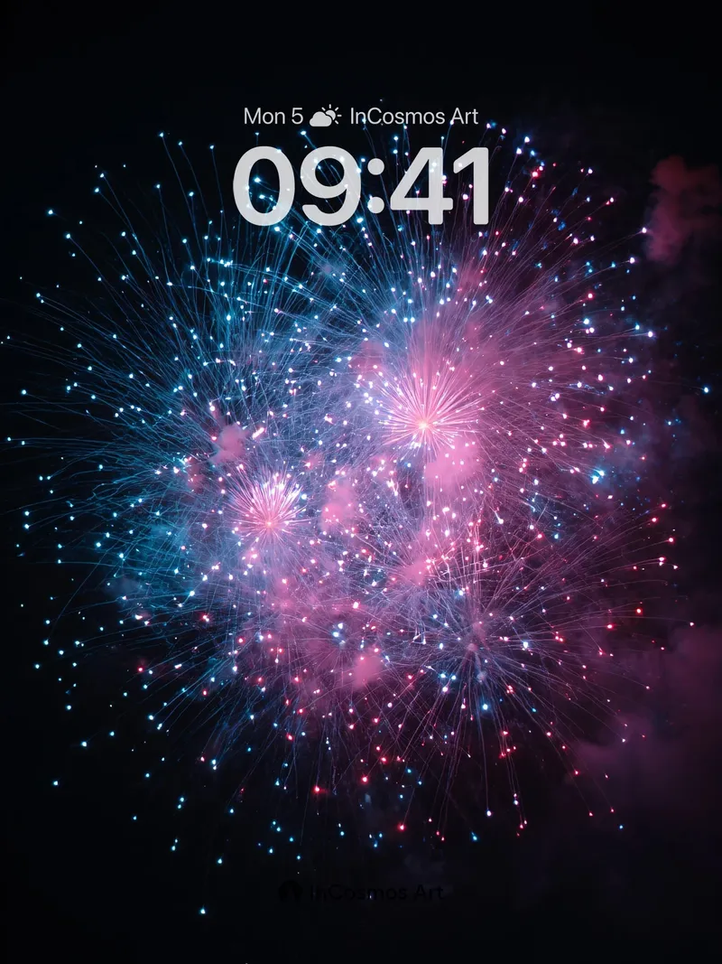 Cosmic Sparkle Wallpaper with Starburst Patterns