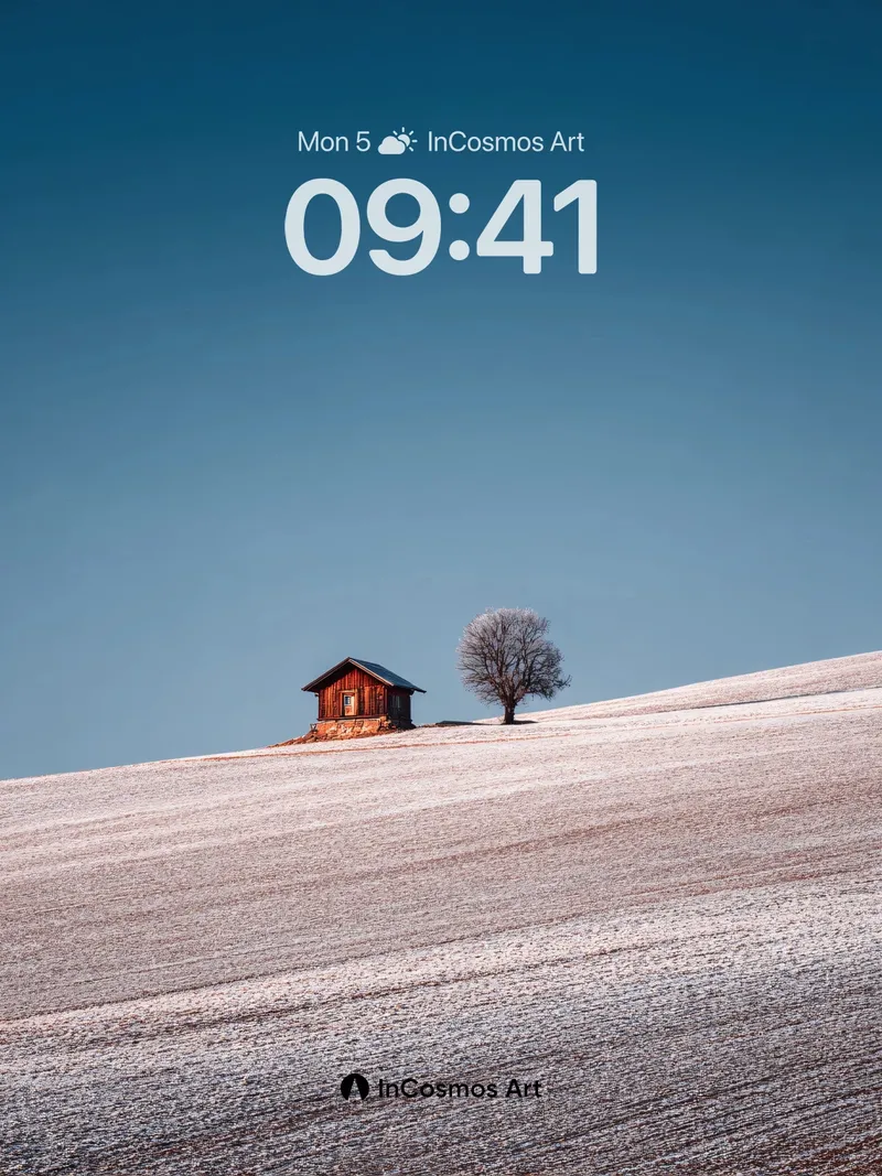 Serenity Ridge Wallpaper with Frost-Laced Fields