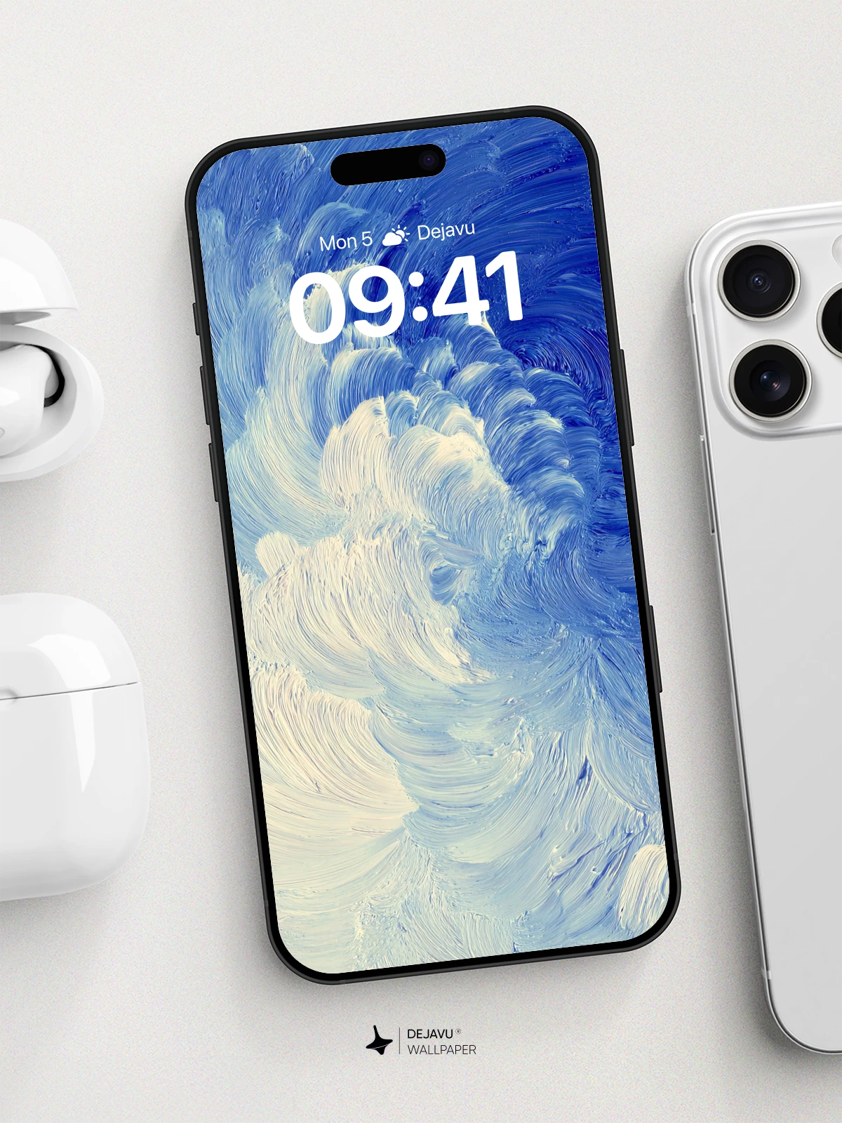 Van Gogh-Inspired Ocean Waves Wallpaper 8K for iPhone and Android
