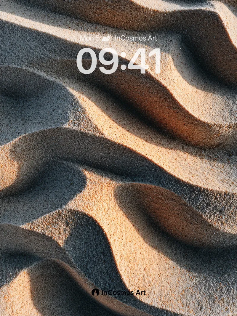 Serenity Sand Dune Wallpaper with Golden Hour Shadows