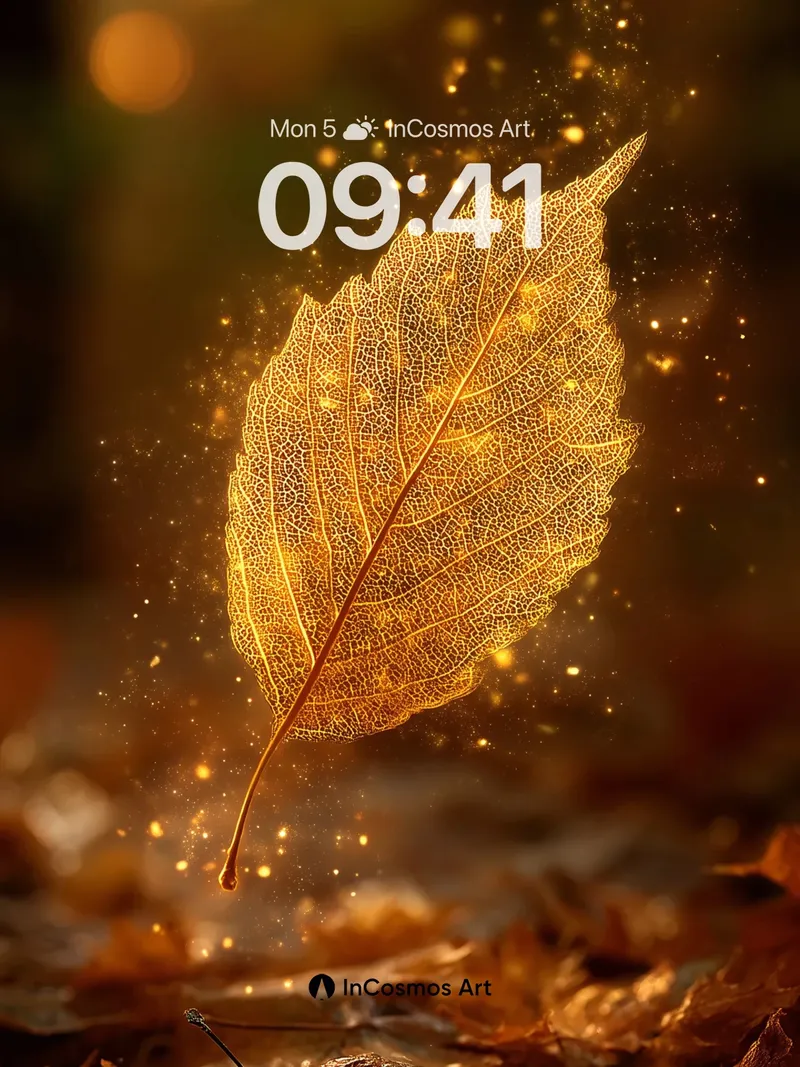 Golden Vein Wallpaper with Floating Light