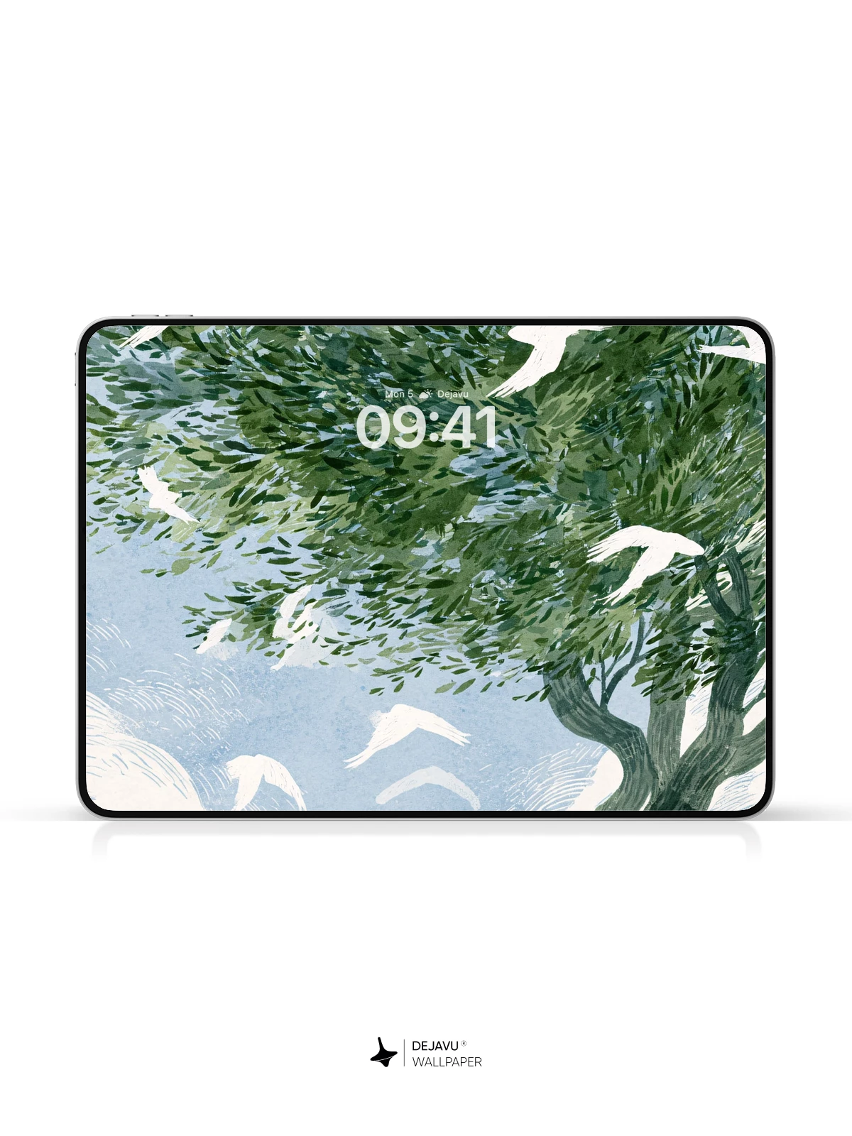 Whimsical Tree and Birds Wallpaper 8K for iPhone and Android