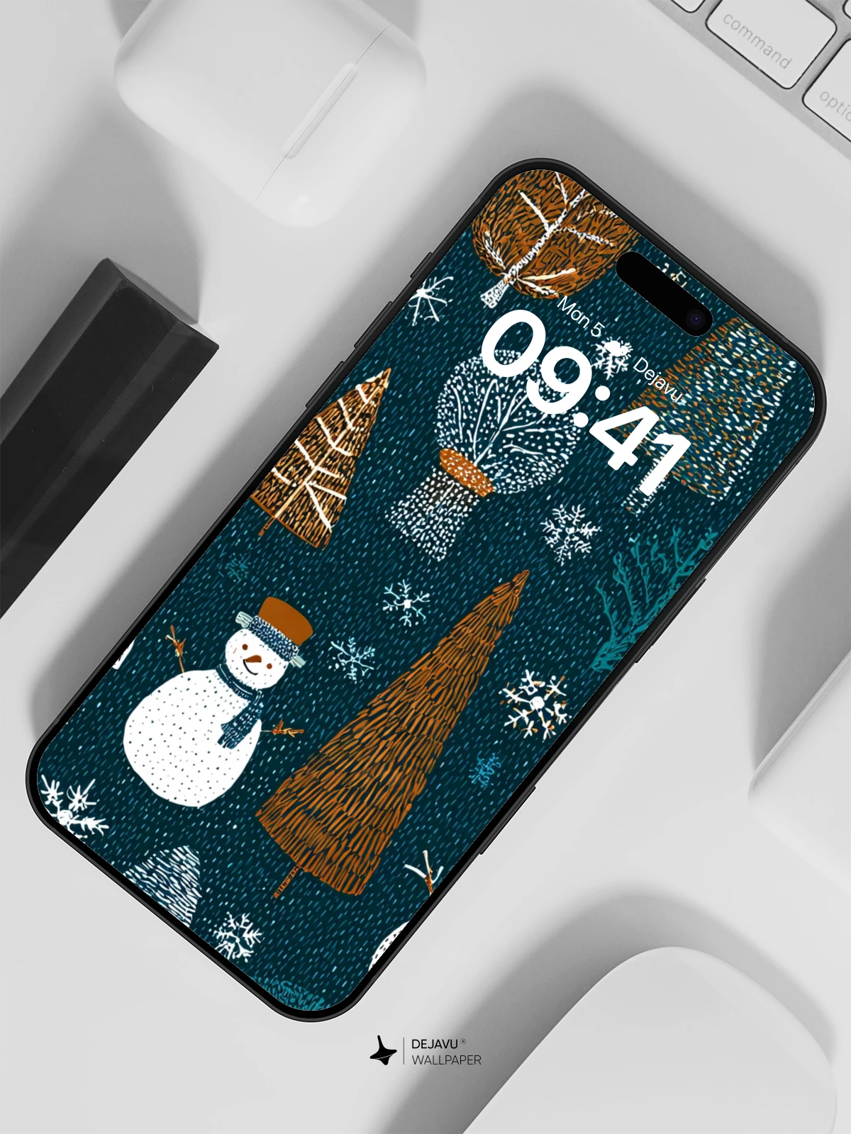 Whimsical Winter Forest Wallpaper 8K for iPhone and Android