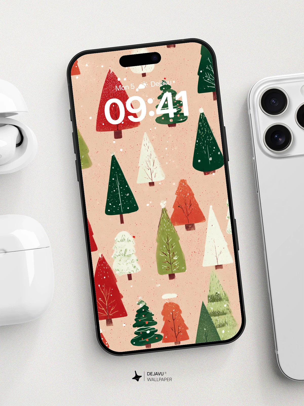 Festive Christmas Tree Wallpaper 8K for iPhone and Android