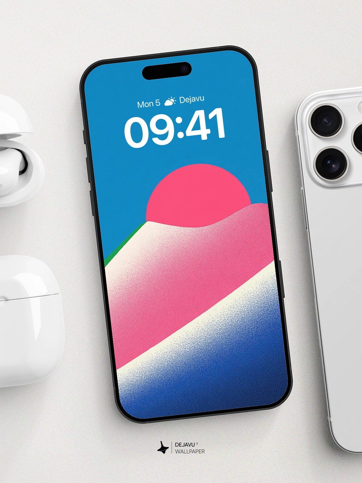 Abstract Mountain Sunrise Wallpaper 8K for iPhone and Android