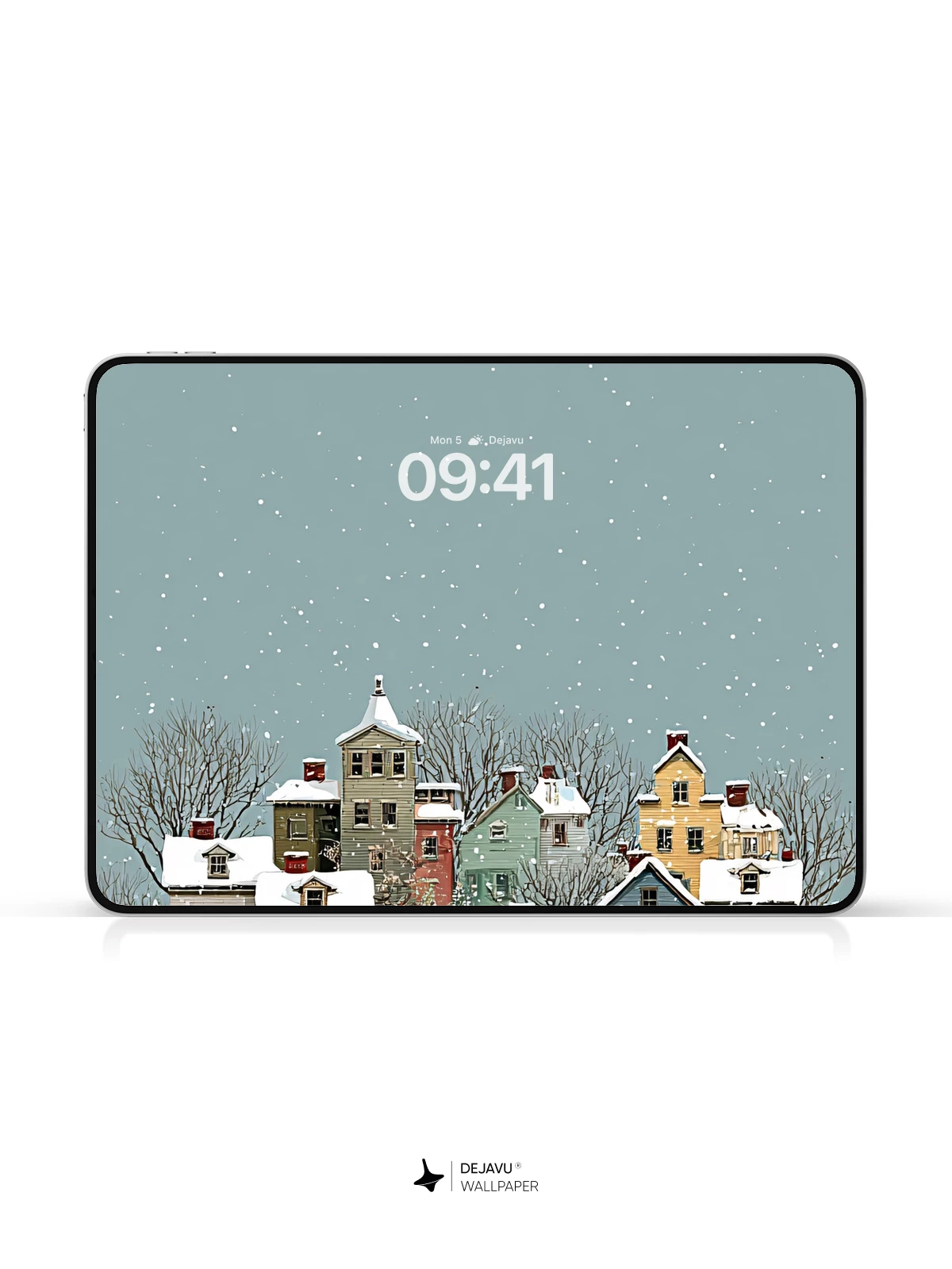 Whimsical Winter Village Wallpaper 8K for iPhone and Android