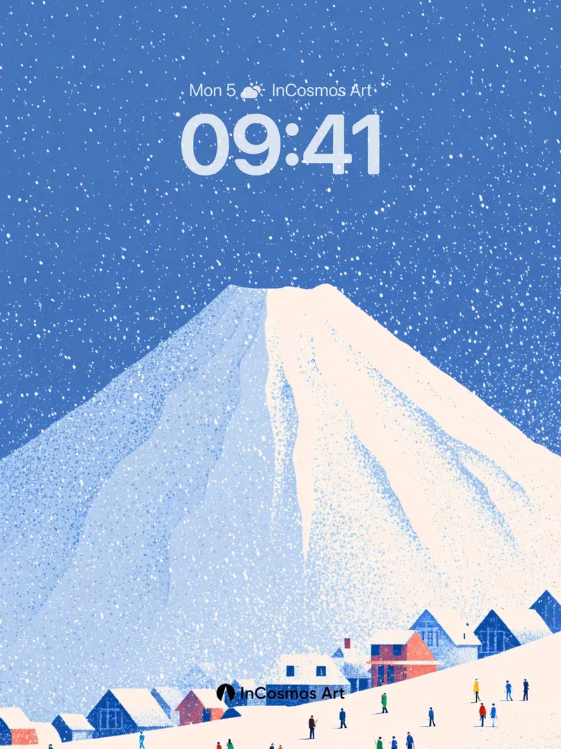 Serenity Snowfall Wallpaper with Silent Peaks