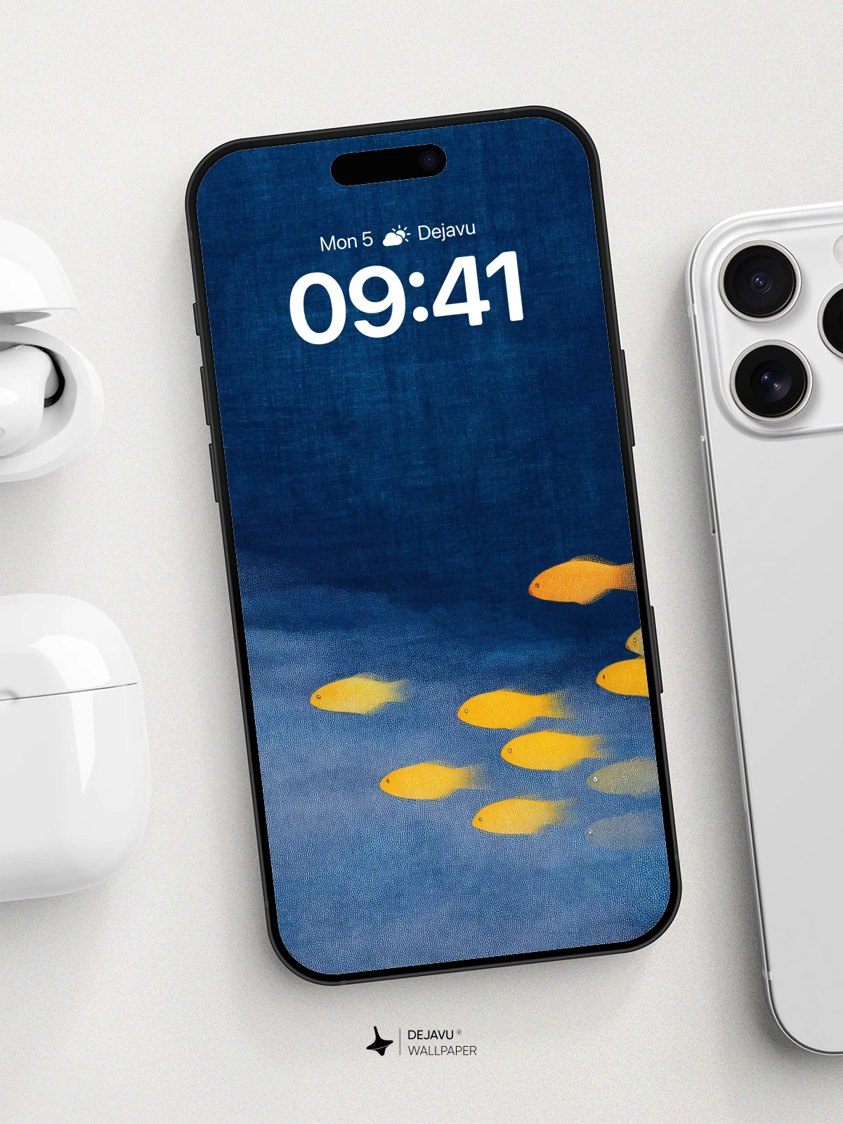 Golden Fish Swarm Wallpaper 8K for iPhone and Android